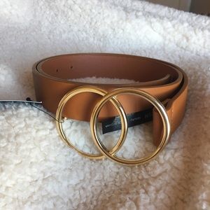 brown double ring belt
